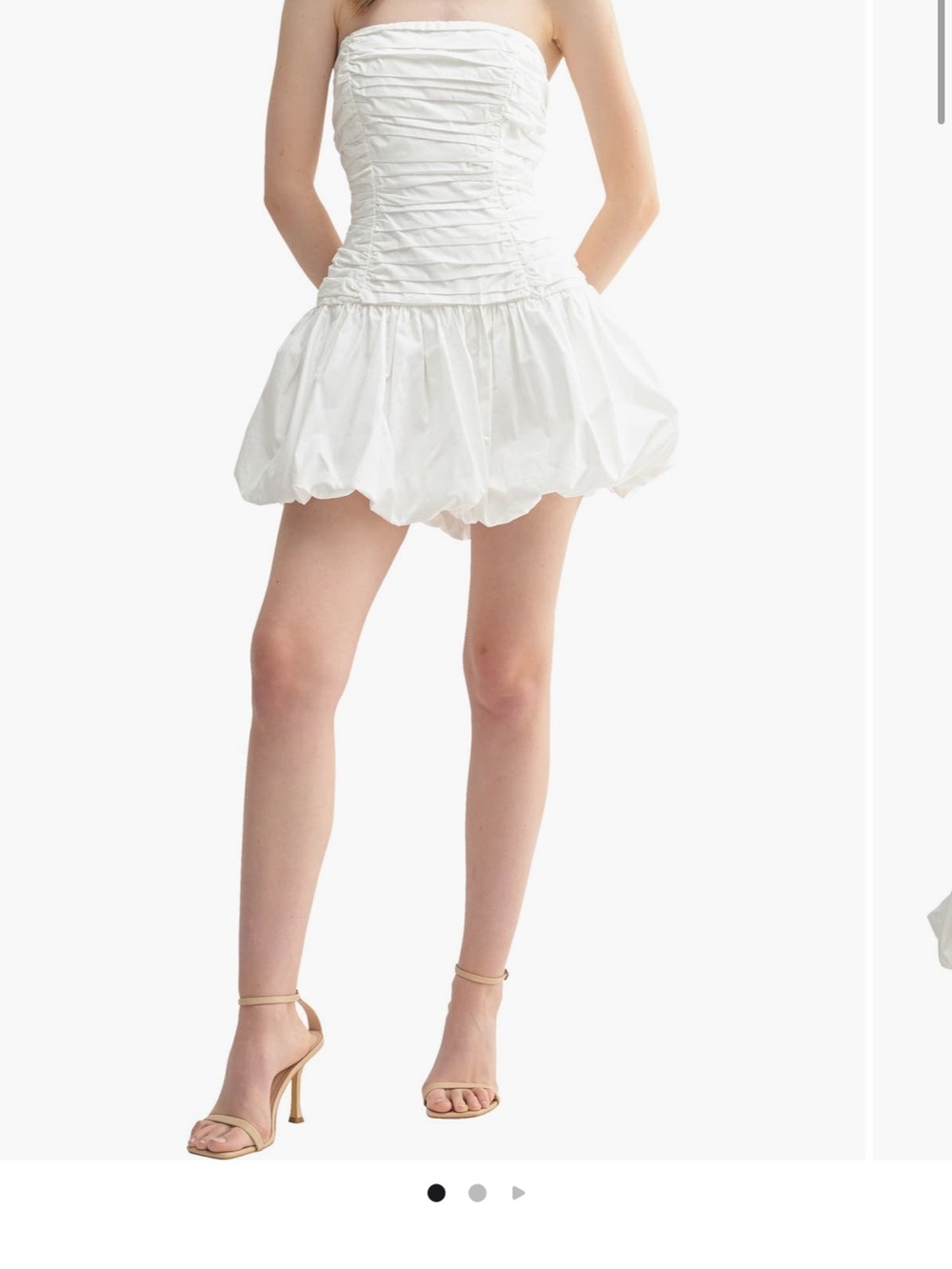 NWT Nordstrom All in Favor Pink Pleated Strapless Bubble Hem Minidress Women’s S
